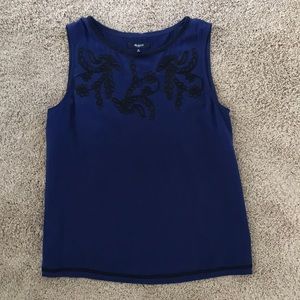 Madewell silk embroidered blouse